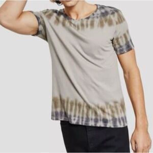 Men's Tie-Dye Crew Neck T-Shirt in Gray & Olive NEW BRAND with TAG